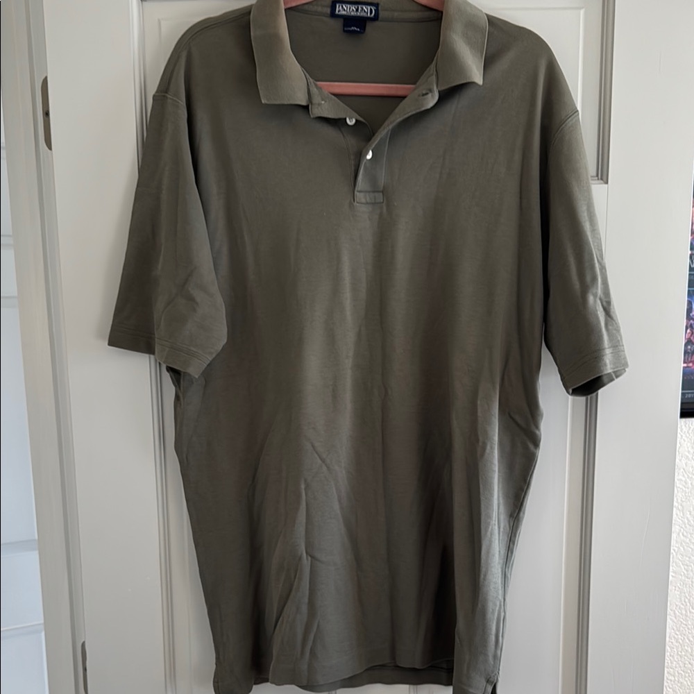 Lands’ End Men's Green Polo Shirt